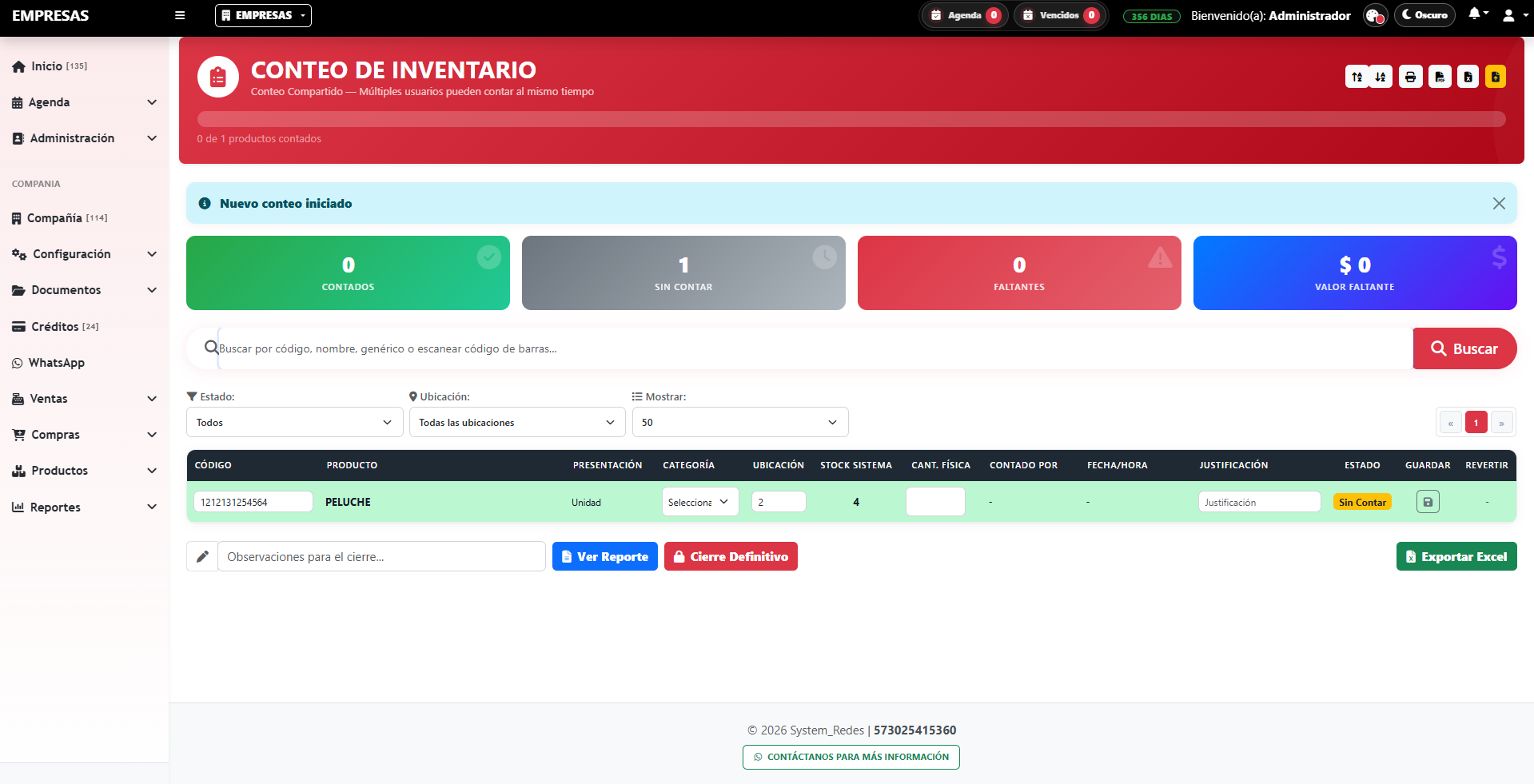Conteo de Inventario